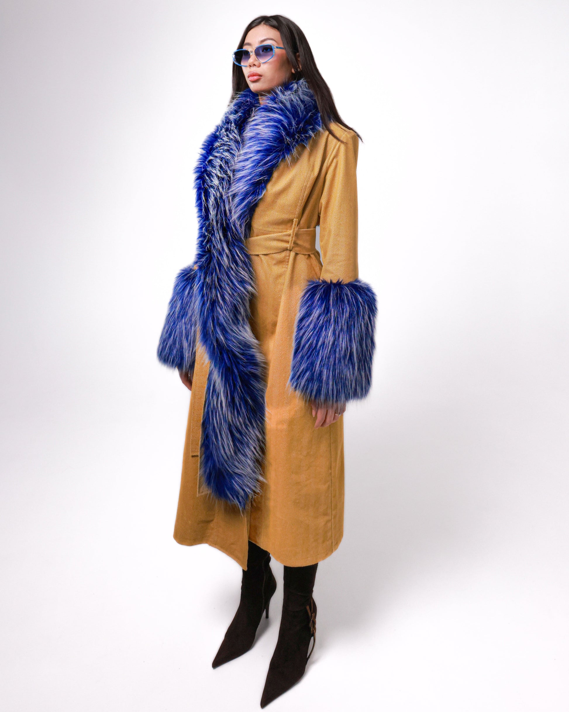 The Eastern Blue Bird Trench Coat
