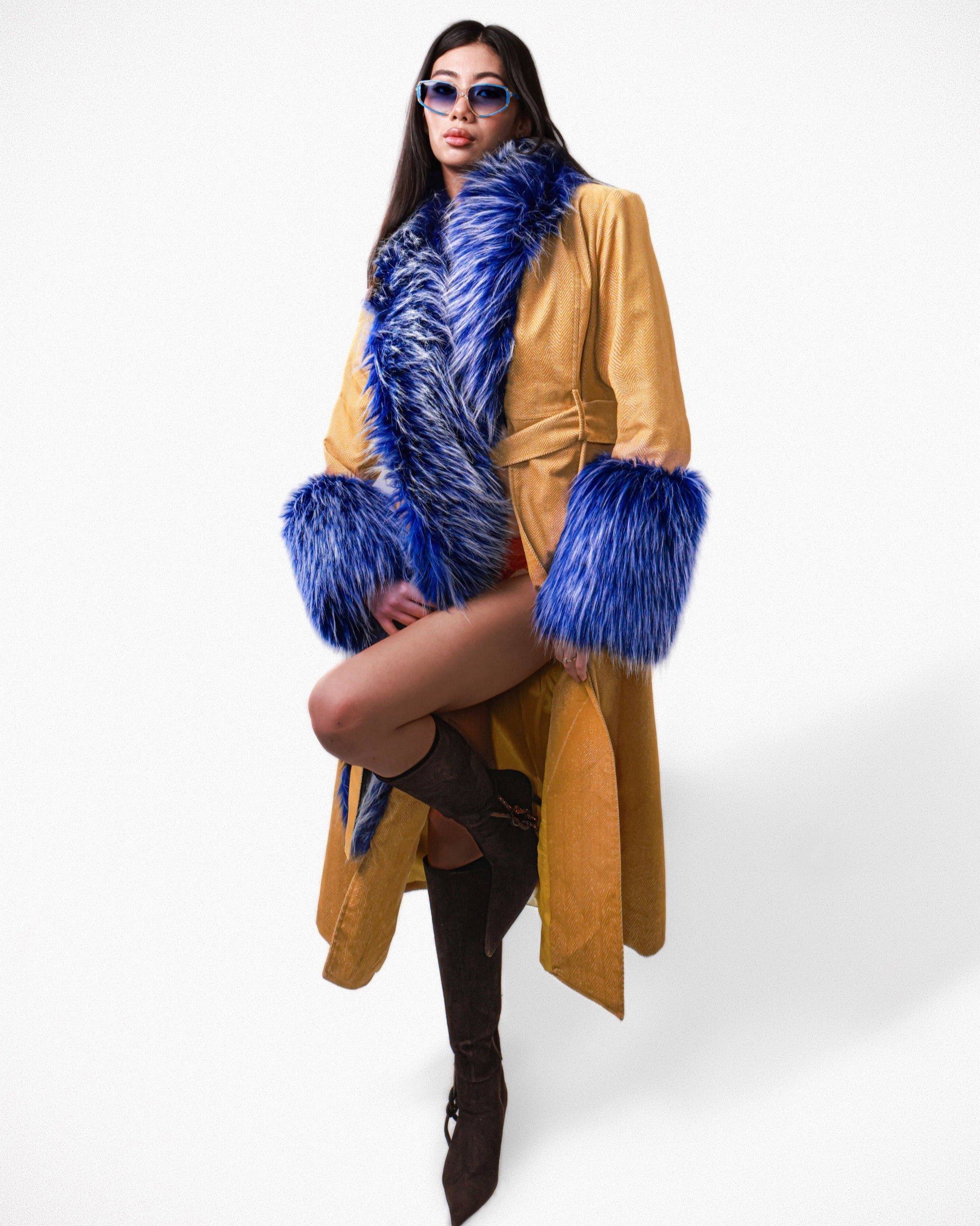The Eastern Blue Bird Trench Coat