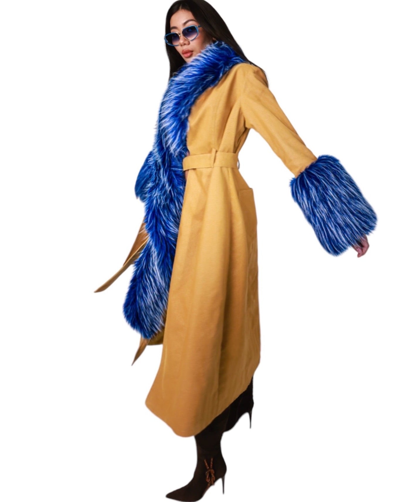 The Eastern Blue Bird Trench Coat